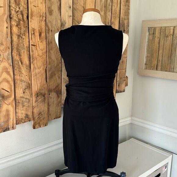 Diane Von Furstenberg Size 4 Dhalia Batik Midnight Faux Wrap Side-Tie Dress Silk - Picture 9 of 16